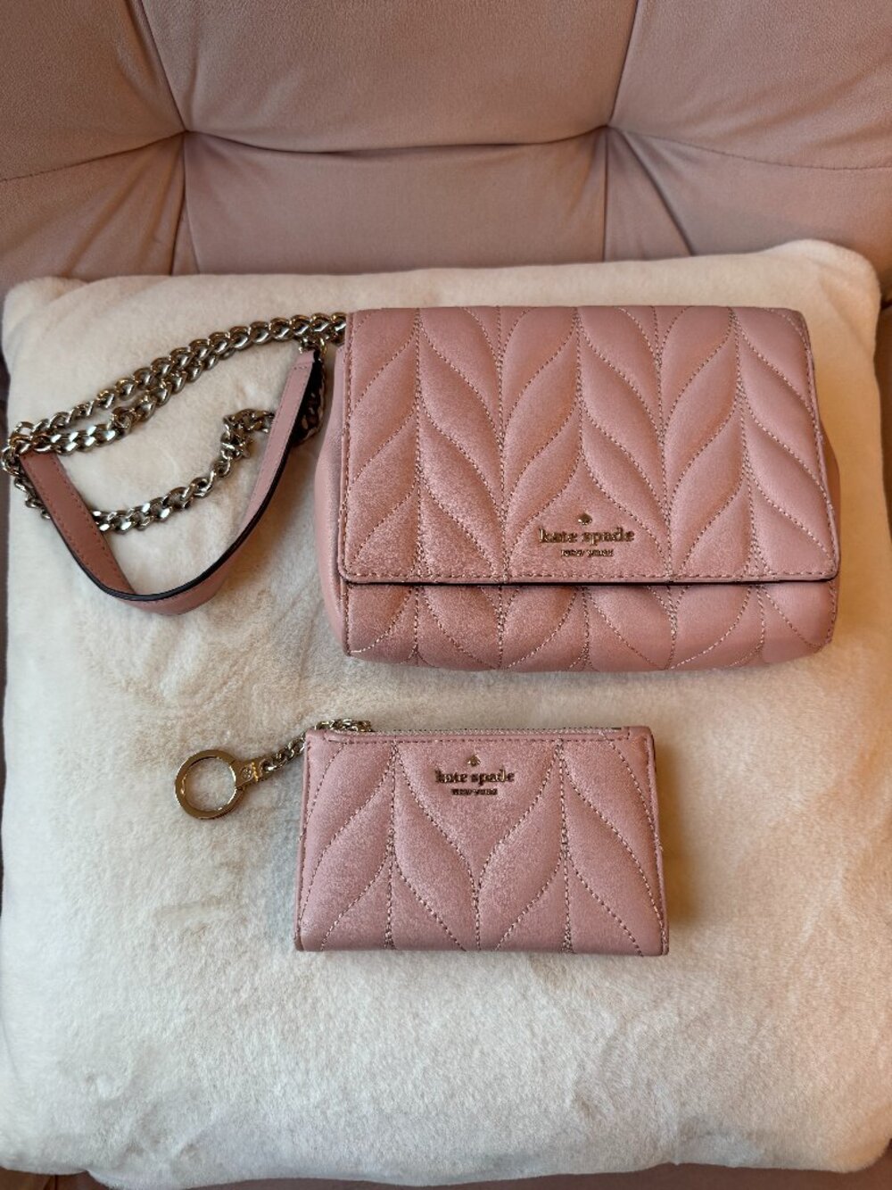 Kate Spade Briar Lane Quilted Matching Crossbody Bag & Wallet Set